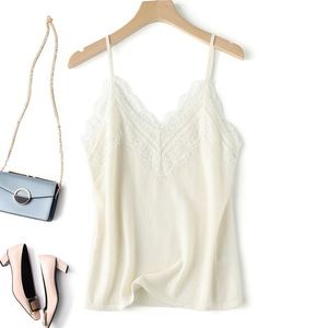 100% Cashmere Lace Camisole